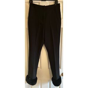 Danielle Bernstein Faux Fur Hem Pants Size 8